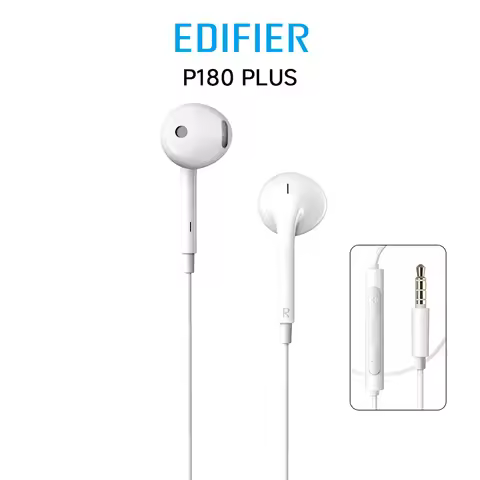 Edifier P180 Plus Wired Earphones 3.5mm Earphones AUX Line-In Control Clear Phone Call with Micropho
