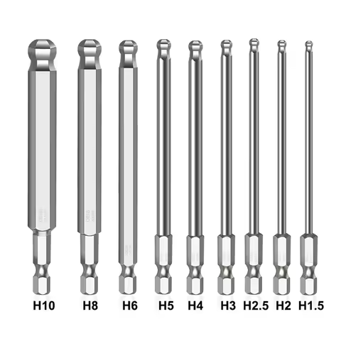 1pc Ball End Screwdriver Bit Alloy Steel Metric Hex Bit Long Magnetic Driver Bit H1.5/H 2/H 2.5/H3/H
