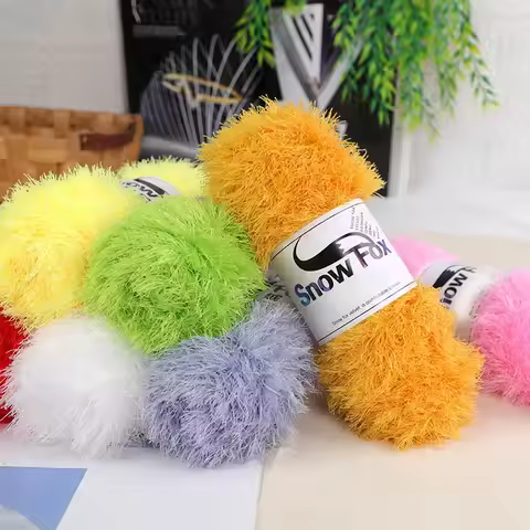 Imitation Fur Yarn, Thicker Yarn, Eyelash Yarn, Chunky Yarn for Knitting, Handmade Weaving Materials
