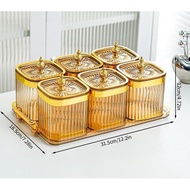 1 Size Mini Used Raya Cake, Material Plastic Acrylic Gold |   6 Used and Tray Size 27cm x 18cm x 8cm