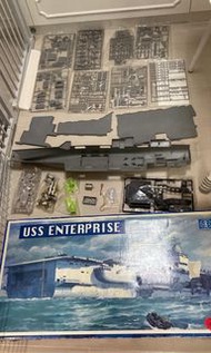 古董 1/400 企業號美國海軍核動力航空母艦 模型船