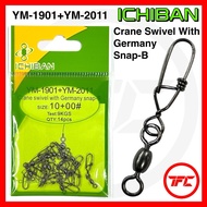 ICHIBAN Crane Swivel With Germany Snap-B YM-1901 YM-2011 Swivel Fishing