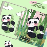 Case iPad Case for Pro 11/Gen7/8/9 iPad 10.5 Air3/iPad 9.7gen5/6 9.7/iPad Pro11 2021 air 4/5 10.9/Pro12.9/Mini 6 Acrylic Shockproof Cute Panda iPad Case with Pen Holder