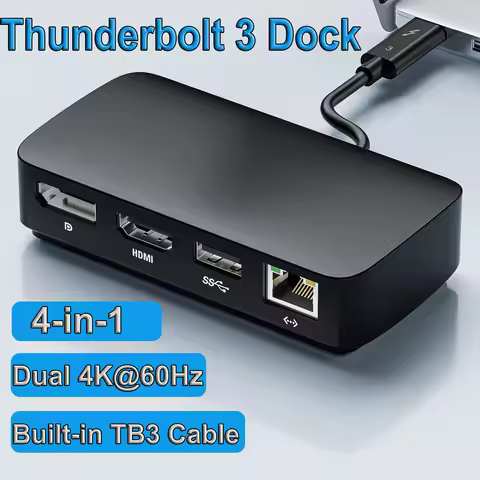 Thunderbolt 3 Dock Pro Dual 4K 60Hz Thunderbolt 3 MST HUB Dock HDMI DisplayPort USB 3.0 Gigabite RJ4
