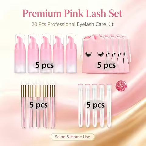 Lash Plastic Cleaning Kit 60ml Refillable Empty Plastic Pump Bottle Lash Extension Cleaning Kit Long