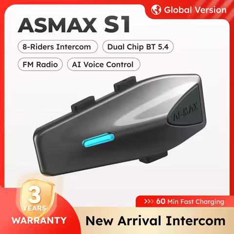 ASMAX S1 Bluetooth Intercom Motorcycle helmet bluetooth headset for 8 Rider intercomunicador Moto In