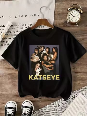 Girls T-Shirt KATSEYE Katseye Beautiful Chaos T-Shirt Boys Girls Short Sleeve Kids Tees Streetwear Y
