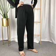 Women Soft Long Pants L - 7 XL 2 Side Pocket Comfortable Slack Aunty Pants Daily Use Seluar Pergi Ke