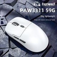 FreeWolf A6 PAW3311 Ultra-Light Gaming Mouse - 59g Triple Mode (2.4G/BT/Wired) | PixArt 24000DPI | 5