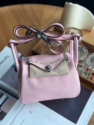 Hermes Mini Lindy Rose Sakura Swift PHW Stamp K