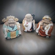 ❤️⭐福祿壽陶瓷 FuLuShou Fu Lu Shou Set of Three Chinese statue Figurines