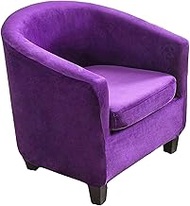 Luxury Velvet Club Chair Slipcover, Stretch Tub Chair Cover Non Slip Armchair Covers Barrel Chair Co