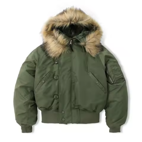 90s Vintage US Air Force N2b Flight Bomber Fur Jacket Waterproof Tactical Military Pilot Army Padded