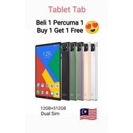 12GB+512GB Beli 1 Percuma 1  Tablet Tab Smartphone Android Gaming Online Class Movie Hadiah