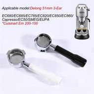 HZY 51mm Coffee Bottomless Portafilter For Delonghi EC680 EC685 Replacement Filter Basket Espresso M
