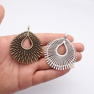 WYSIWYG 1pcs 67x56mm 2 Colors Radiant Charms With Geometric Design Pendant For DIY Jewelry Making Je