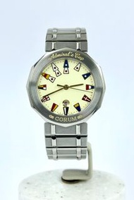 崑崙 -  海軍上將杯 ( 99.810.20 V-550型號 )、原裝象牙面(經典航海旗圖案)鋼錶(34 mm）、石英機芯、原裝鋼帶 Corum - Admiral's Cup ( 99.810.2