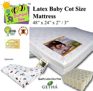 Bumble Bee GETHA Mattress 24" X 48" (60cm x 120cm) Thickness 2" / 3"  Latex Baby Cot Mattress (Optio