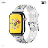 elago BT21 Clear Apple Watch Strap for All Apple Watch series 1 2 3 4  5 6 7 8 9 10 11 SE Ultra (38/