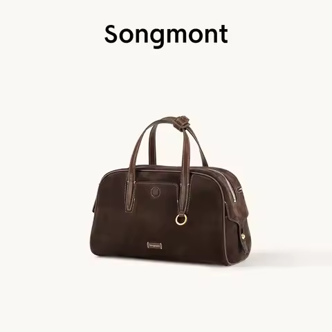 Songmont Yamashita Arimatsu Trail Tire Cowhide Bowling Bag Boston Handbag