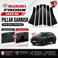 SUZUKI Garnish Sticker Fronx 2025 Up Fronx Black Super Gloss Car Pillar Sticker 3D Carbon/