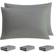 6pcs Standard Size Solid Color Pillowcase Set, 20x26 Envelope Closure Pillowcases, Soft Solid Color 