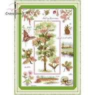 Cross Stitch Complete Botanical Garden Printed Cloth Needlework Embroidery DIY Handmade Sewing Kit