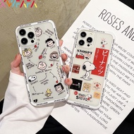 For Oppo Reno 6 Pro+ Reno6 Z 6 Lite A16 A16S A54S K9 K5 K3 R17 Pro R15 R15X R11 R11S R9S Cute Cartoon Snoopy Case Soft Transparent Casing Shockproof Phone Cover