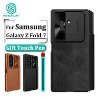 Nillkin Da Lật Máy Ảnh Bảo Vệ Ốp Lưng Cho Samsung Galaxy Z Fold7 Ốp Lưng Sang Trọng Ví Kinh Doanh Ph