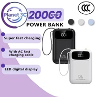 20000mAh Power Bank 3C Certification Detachable 4-in-1 Cable Power Bank 20000mAh - Built-in LED Flas