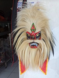 Topeng Bujang Ganong Alusan Mata Kaca Jambul Tinggi Kelas Pentas Jaranan Kuda Lumping