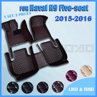 RHD Car floor mats for haval H9 five seats 2015 2016 Custom auto foot Pads automobile carpet cover