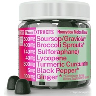Soursop Graviola Curcumin Lycopene Broccoli Sprouts Sulforaphane Extract Gummies with Turmeric Curcu