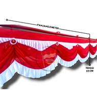 MERAH Red and White Rumbay Background Flag 10 Waves 8 Meters Long 17 August Independence Day Decorat