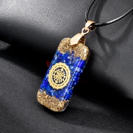 Orgonite จี้พลังงานป้องกันรังสีปกป้องปกป้อง Lapis Lazuli การรักษาหินเรกิ kalung cakra หินธรรมชาติเคร