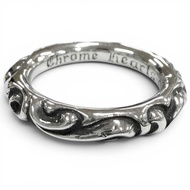 成色極佳 ▼ CHROME HEARTS SCRL 925 銀戒指，JP25 號，重 11.1 克，男士配件