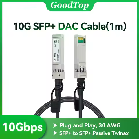 GoodTop 10G SFP+ DAC Twinax Cable(1m),10Gb Direct Attach Copper Passive,Compatible with Cisco,MikroT