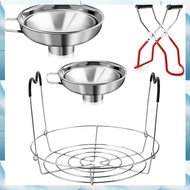 [W F S B] 4 Pieces Canning Kit, 1PC Canning Rack+ 1PC Canning Jar Lifter Tong+ 2PC Canning Funnels, 