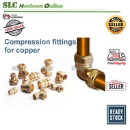 15mm 22mm Copper (Brass) Compression Fittings for Copper / Stainless Steel Tube Pipe