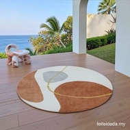 Abstract Art Carpet Circle Computer Chairs Hanging Basket Rugs Ins Nordic Style Household Anti-Skid 