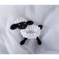 Crochet Sheep Applique 3D Crochet Sheep Application/ 3D