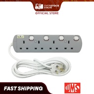 UMS 8413-N 4 Gang SIRIM Approved Power Extension Socket Plug Power Strip with 13A Socket Outlets & 1