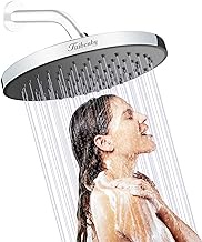 Faibenby 8 Inch Rain Shower Head - High Pressure Rain - Anti Clog Self Cleaning Shower head - Tool-less 3-Min Installation - Adjustable Replacement for Shower Head