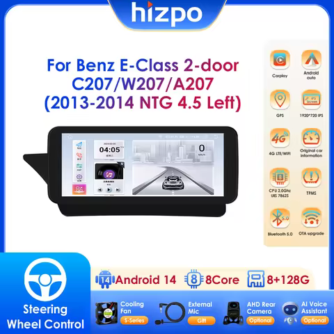 10.25 Inch Car Radio Support Carplay Auto for Mercedes Benz E-Class 2-door C207 W207 A207 2013 -2014