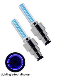 2入組藍色LED自行車車輪燈和輪胎閥門燈適用於摩托車和汽車,多功能夜晚騎術裝飾燈光
