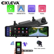 EKLEVA กล้องติดรถยนต์4K + 2K 3 In 1 GPS WIFI เครื่องบันทึกวิดีโอรถ DVR มุมมองด้านหน้าและด้านหลังกล้อ