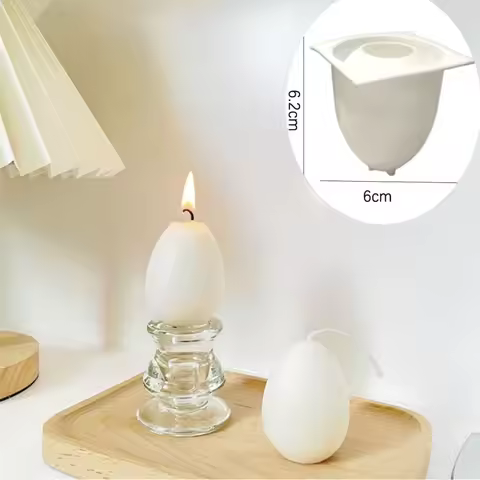 Easter 3D Egg Handmade Candle Silicone Mold DIY Simulation Egg Dessert Mousse Chocolate Cake Craft D