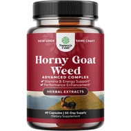 Horny Goat Weed Extract Complex 60 Capsules Invigorating Blend Tribulus Saw Palmetto L Arginine and Tongkat Ali Extract Maca Root for Men and Women for Enhanced Energy and Stamina