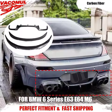 VACOMUL for BMW 6 Series E63 E64 M6 2006-2010 Carbon Fiber Front Bumper Lip Rear Diffuser Spoiler Re
