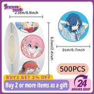 500pcs Anime Bocchi The Rock Roll Stikcers DIY Scrapbooking Phone Laptop Sealing Sticker